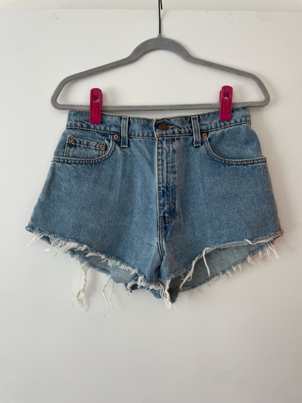 Levi's High-Rise Distressed Denim Shorts